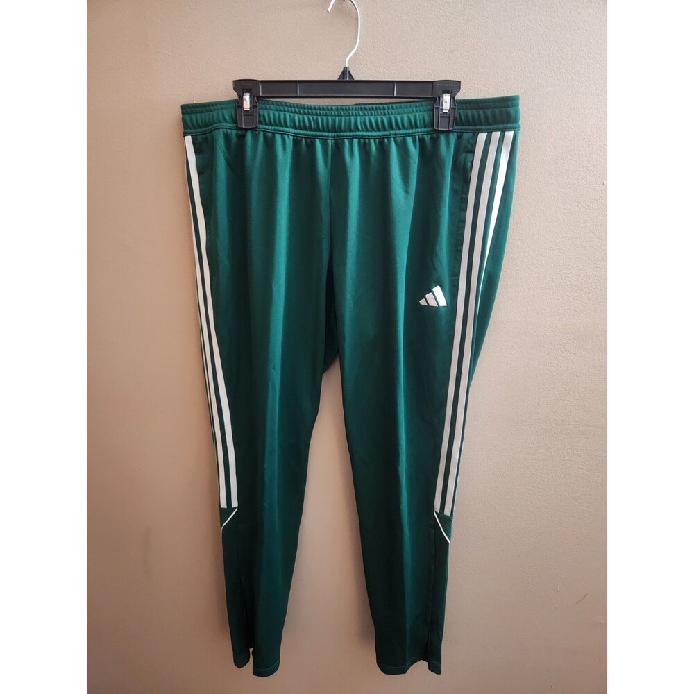 Adidas Football Soccer Track Pants Women's Green White Zipper Hems Size XL NWT